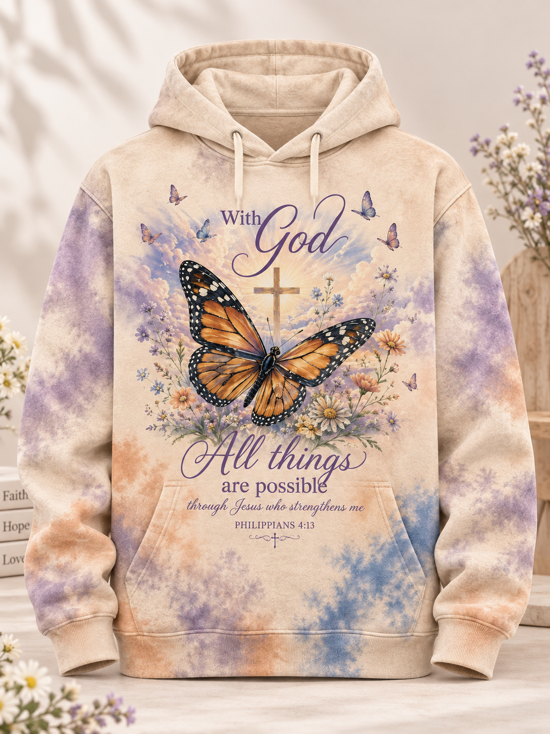 Philippians 4:13 Monarch Butterfly All-Over Print Shirt