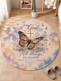 With God All Things Are Possible Round Rug
