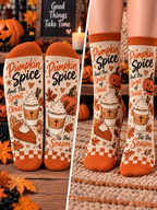 Pumpkin Spice Spirit of Christ Mid-Tube Socks