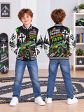 Lifting Prayers Monster Truck Kids Baseball Jacket