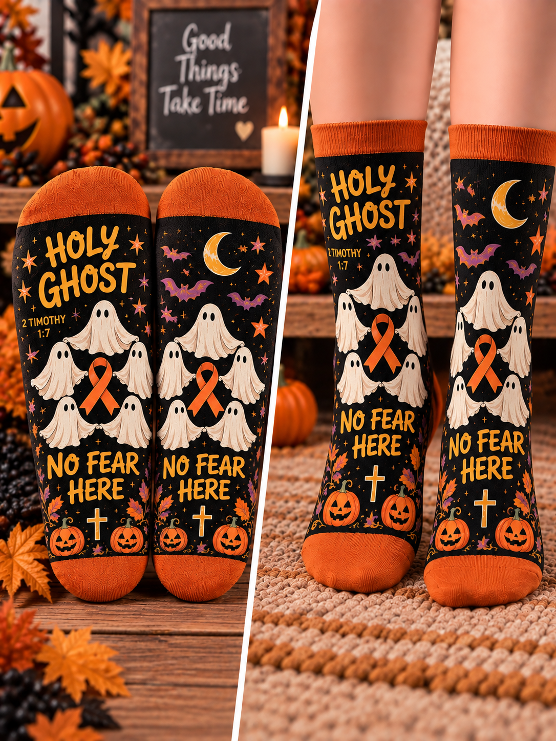 Holy Ghost No Fear Mid-Tube Socks