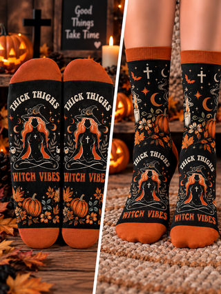 Thick Thighs Witch Vibes Mid-Tube Socks