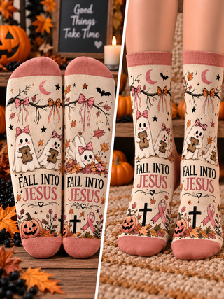 Fall Into Jesus Mid-Tube Socks
