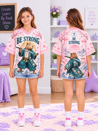 Be Strong Capybara Kids T-Shirt Jersey