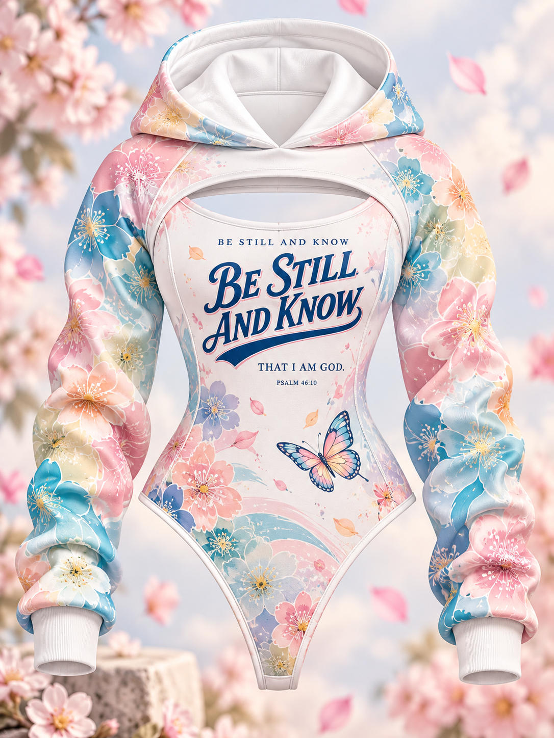 Be Still Pastel Floral Hooded Jumpsuit