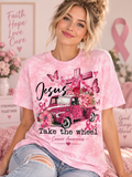 Jesus Take The Wheel Cancer Awareness T-Shirt