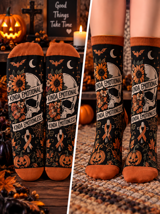 Kinda Emotional Skull Mid-Tube Socks