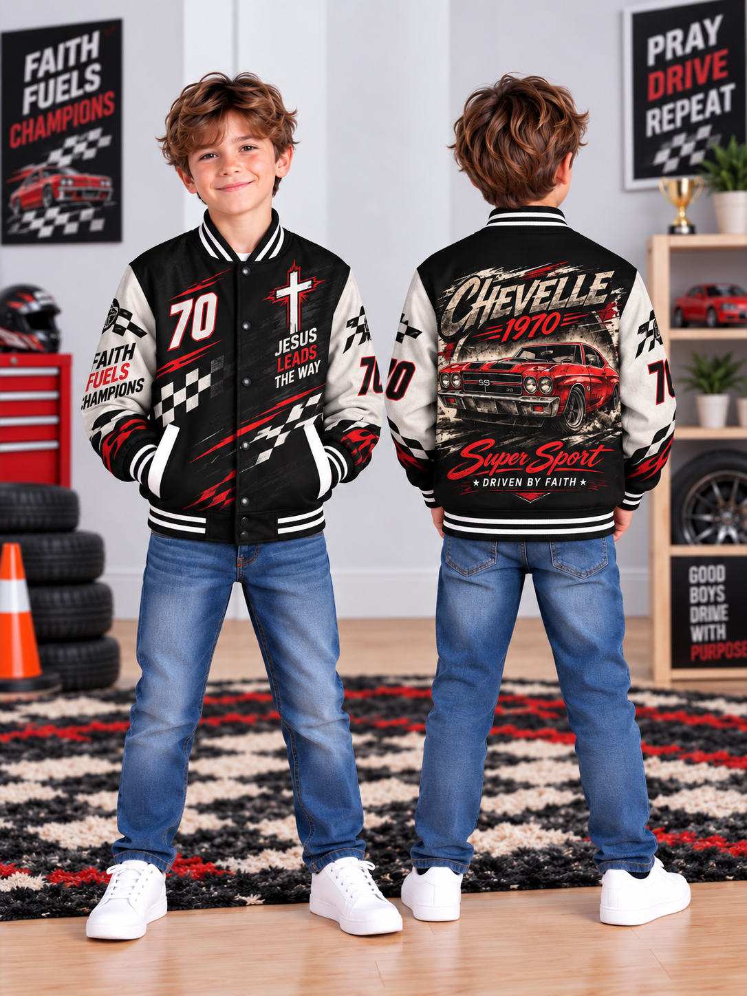 Chevelle 1970 Kids Baseball Jacket