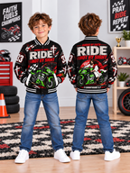 Ride Not By Sight Jesus Kids Baseball Jacket