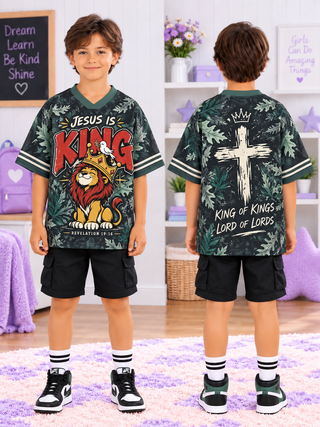 Jesus Is King Lion Kids T-Shirt Jersey