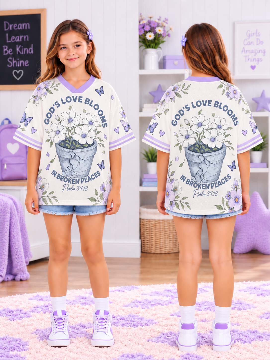 Gods Love Blooms Kids T-Shirt Jersey