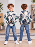 Cross Shield Warrior Lamb Kids Baseball Jacket