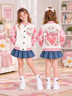 Jesus Lamb Heart Kids Baseball Jacket