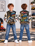 Lifting Prayers Monster Trucks Kids Baseball Jacket