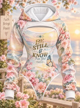 Be Still Sunset Floral Hooded Jumpsuit