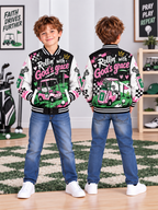 Rollin With Gods Grace Golf Cart Kids Baseball Jacket
