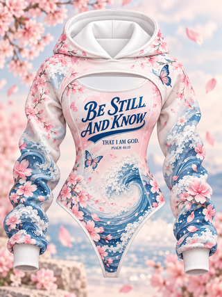 Be Still and Know Psalm 46:10 Hooded Jumpsuit