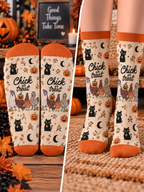 Chick or Treat Cat Mid-Tube Socks