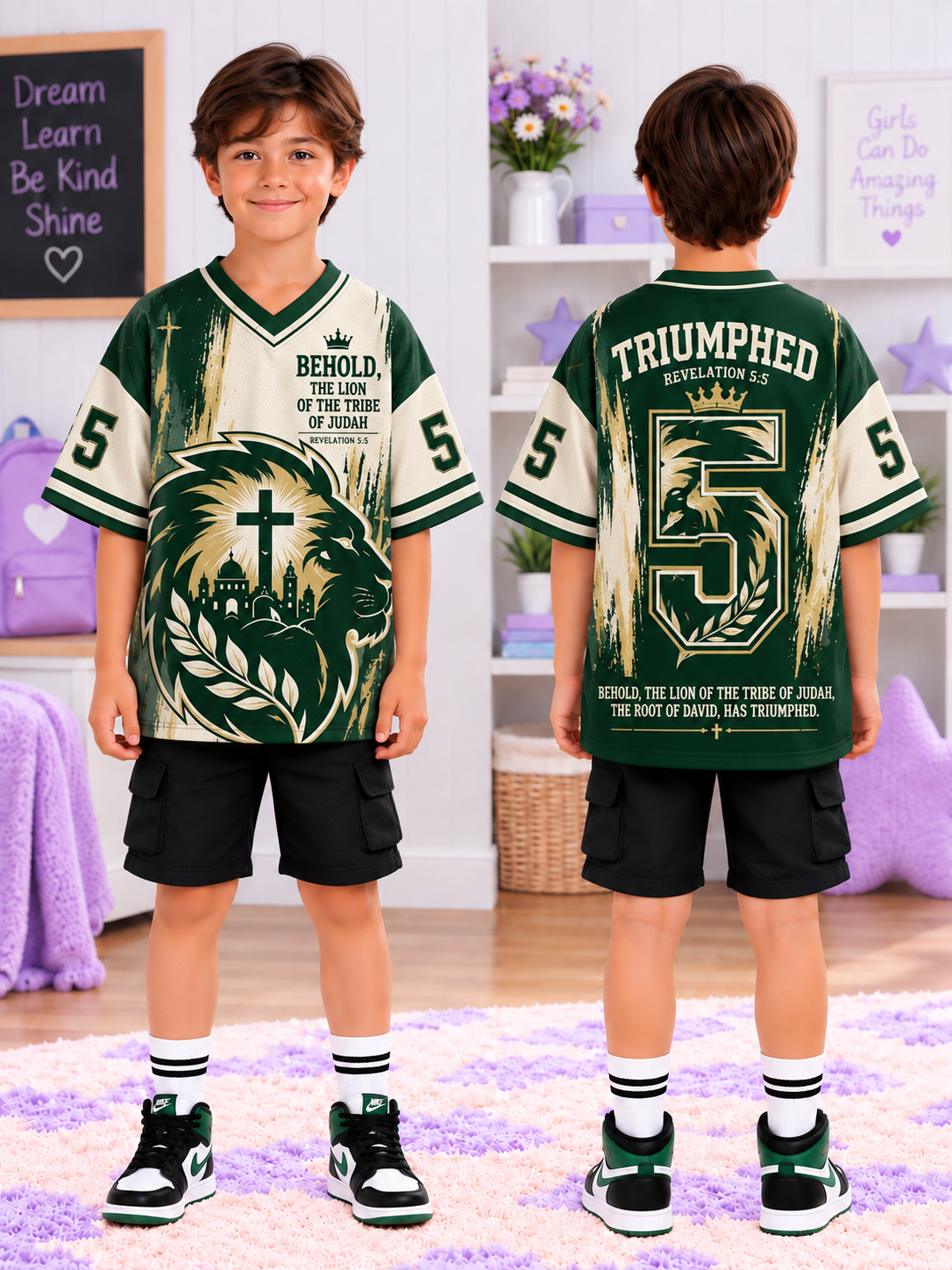 Lion of Judah Triumphed Kids T-Shirt Jersey
