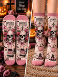 Spooky But Blessed Skull Mid-Tube Socks