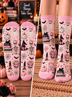 You’re Not Alone Ghost Skeleton Mid-Tube Socks