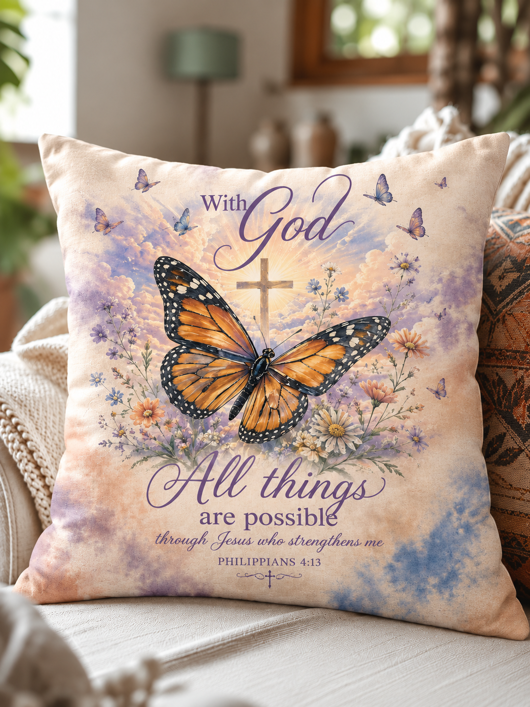 With God All Things Are Possible Pillow
