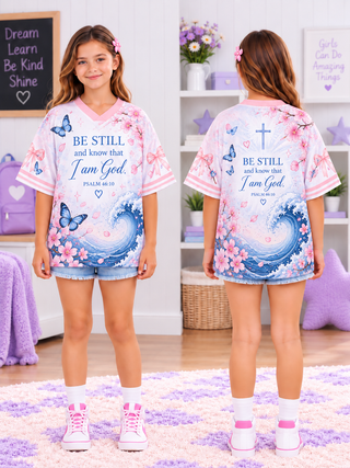 Be Still Butterfly Wave Kids T-Shirt Jersey