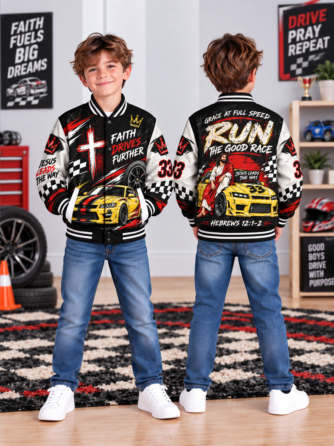 Run The Good Kids Baseball Jacket
