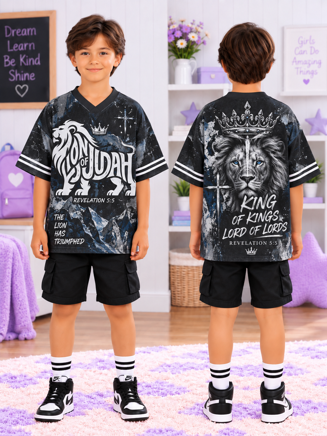 Lion of Judah King Kids T-Shirt Jersey