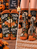 God Is Faithful Skeleton Mid-Tube Socks