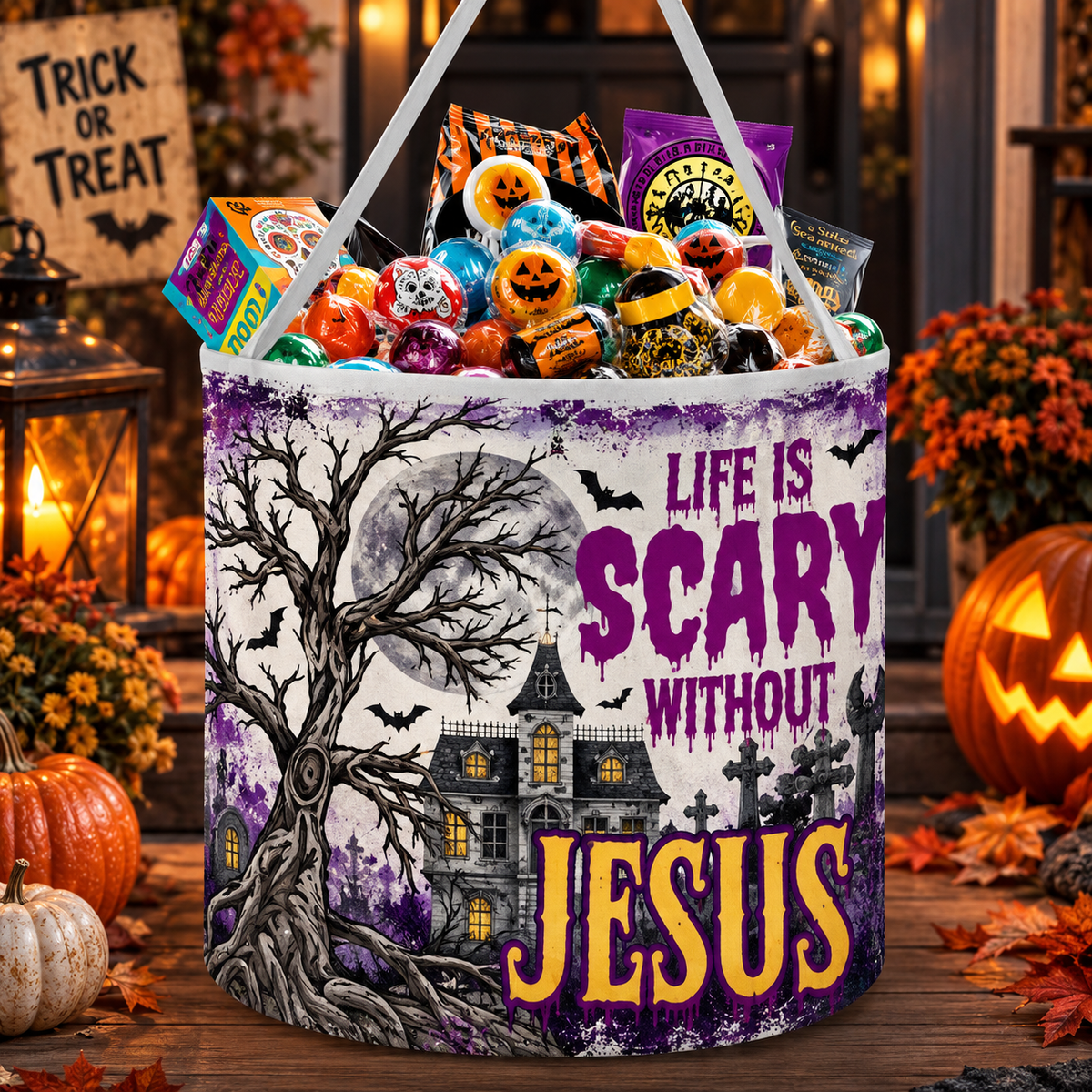 Life Is Scary Without Jesus Candy Basket