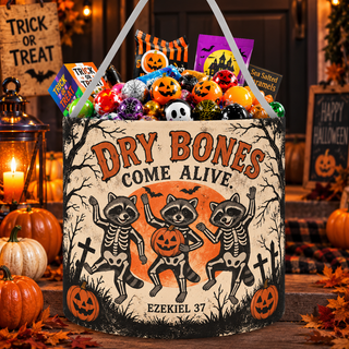 Dry Bones Come Alive Raccoon Candy Basket