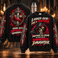 My Smartass Daughter – Funny Praying Skull Sweatshirt