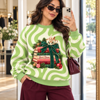 Personalized Festive Book Stack Sweatshirt