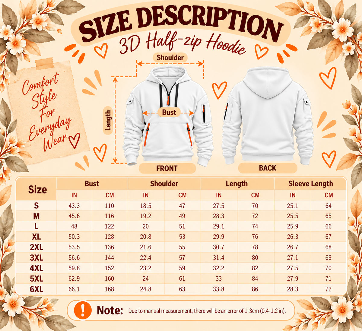 Personalized Dachshund Hearts Half-Zip Hoodie