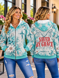 Saved by Grace Butterfly Zip Hoodie