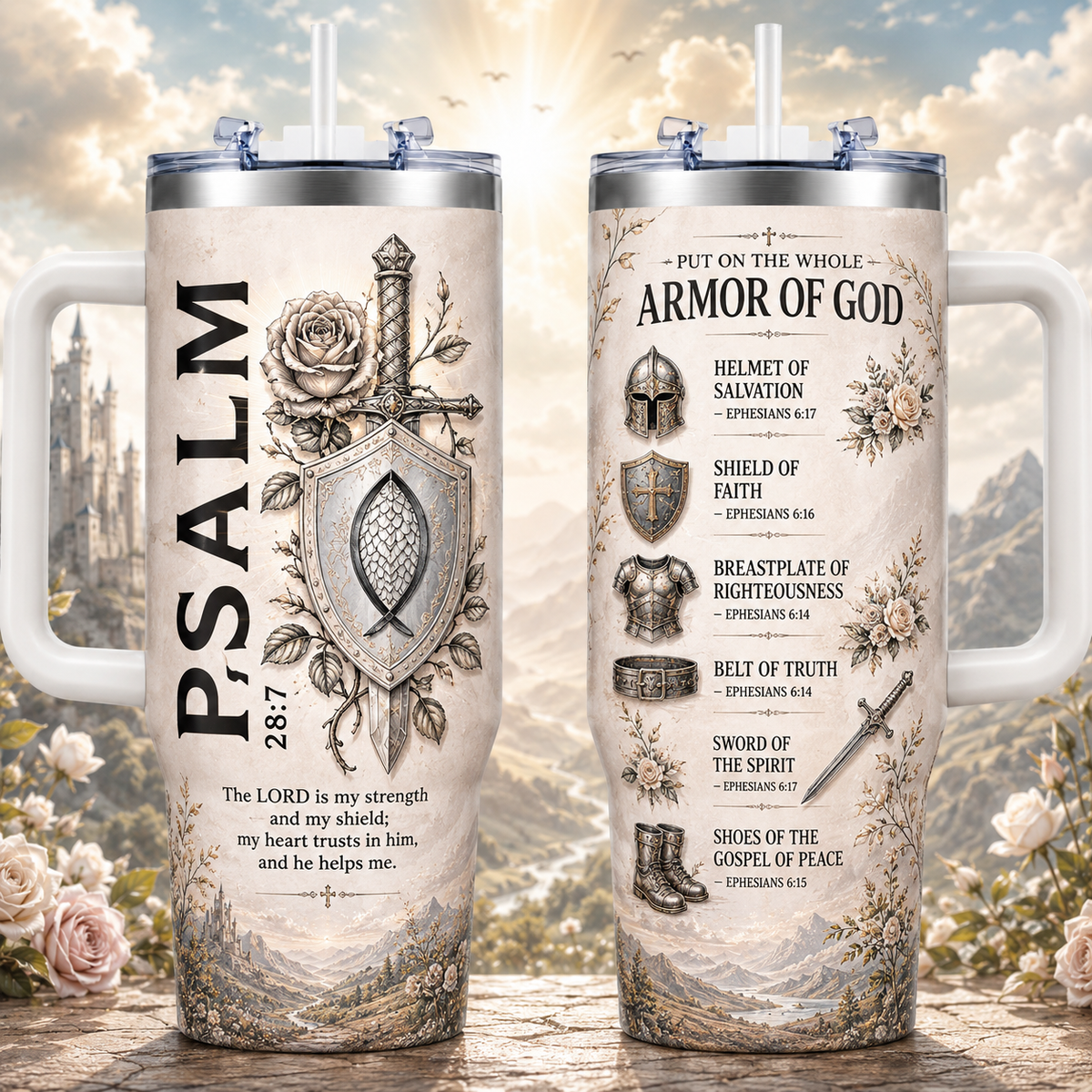 The LORD Is My Strength And My Shield 40oz Top Tumbler