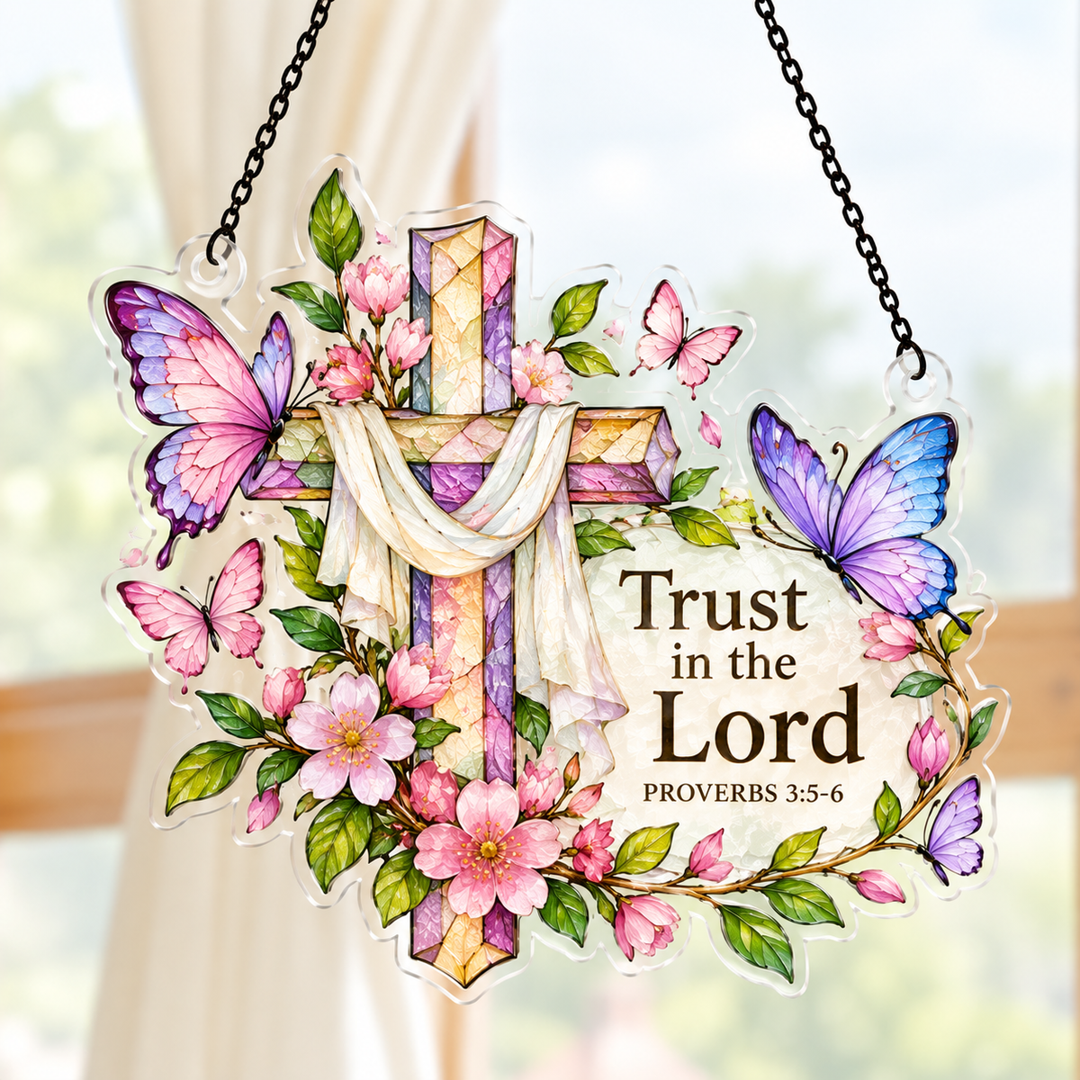 Trust In The Lord Acrylic Suncatcher