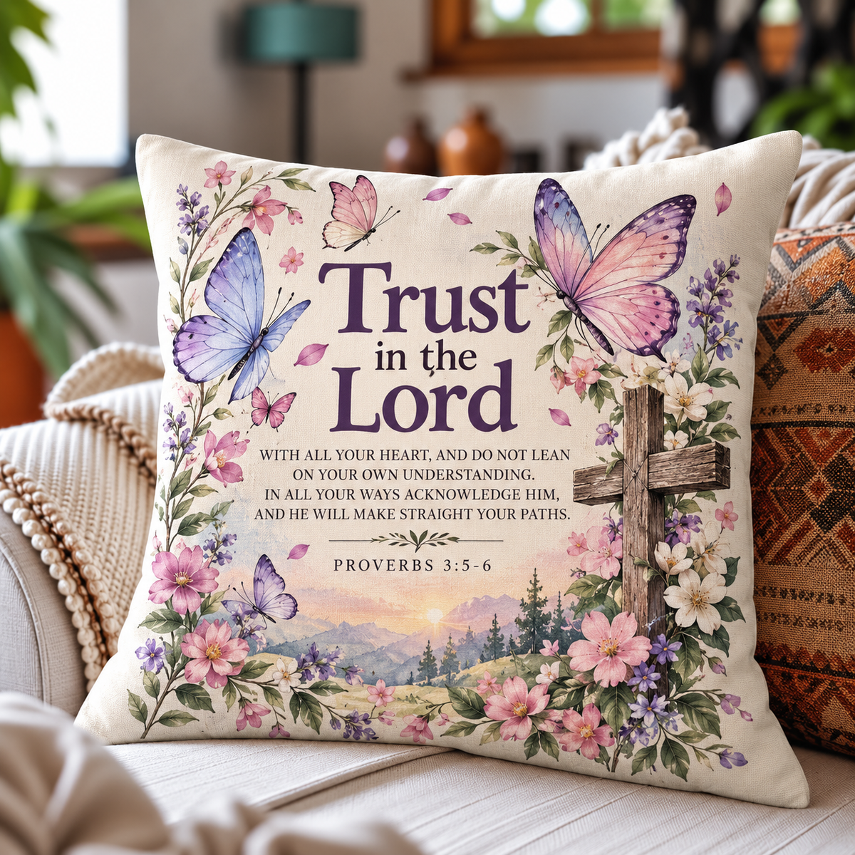 Trust In The Lord With All Your Heart Pillow
