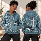 Orca and Fish Waffle Hoodie