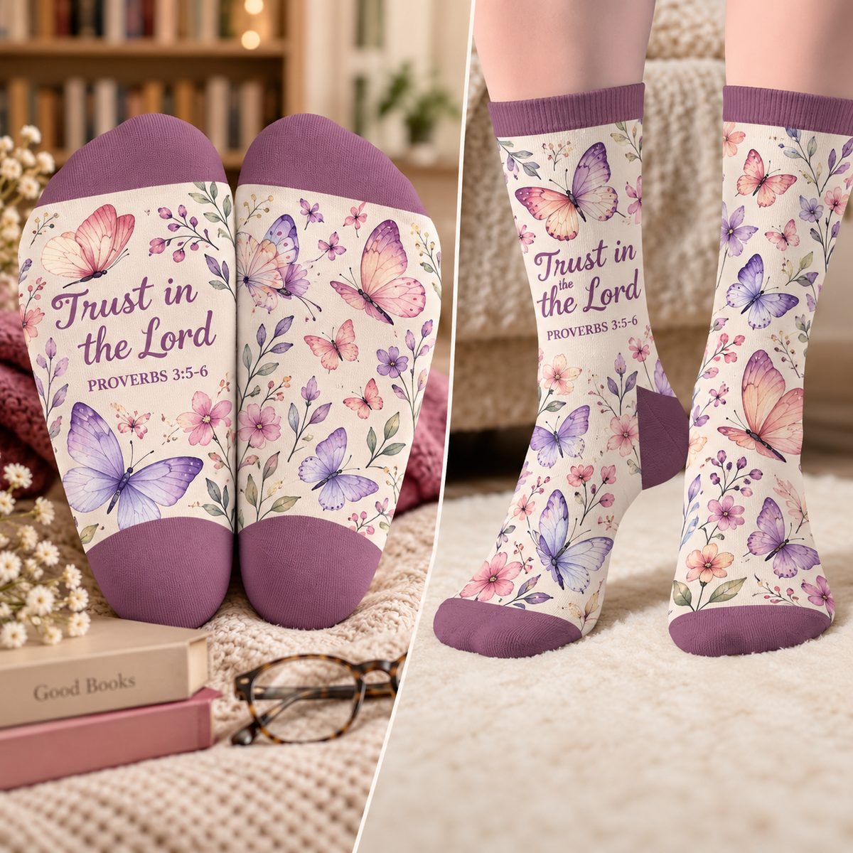 Trust In The Lord Mid-Tube Socks