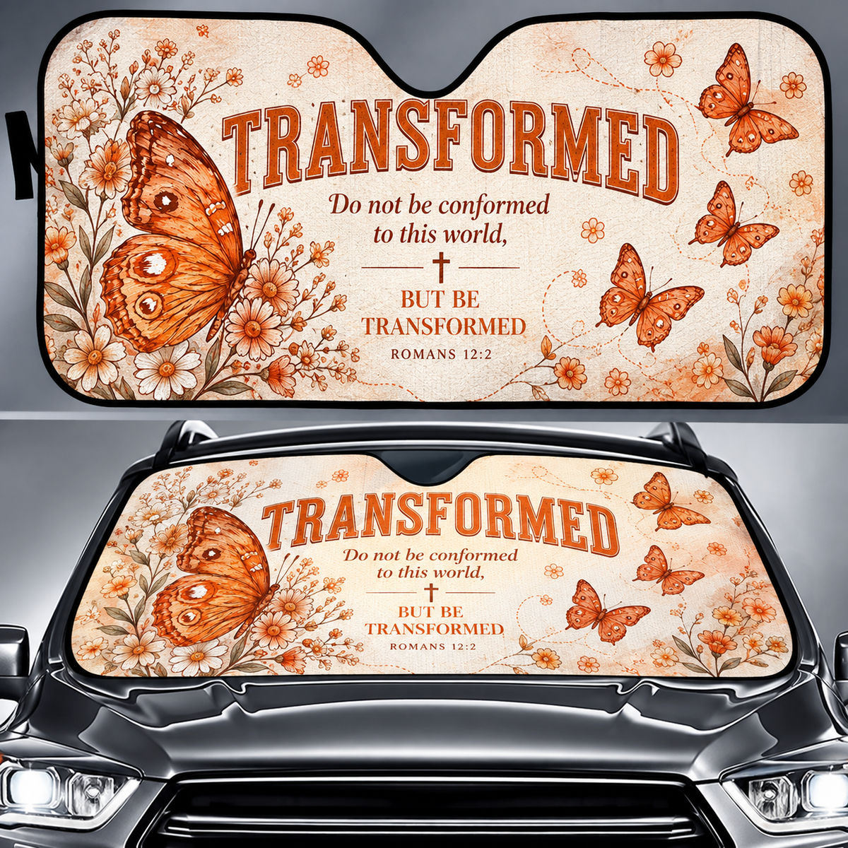 Transformed Butterfly Car Sun Shade