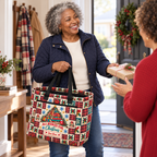 Personalized Festive Book Tree Quilted Storage Basket