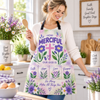 How Merciful Our God Is Pastel Floral Apron