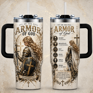 Female Warrior Knight 40oz Top Tumbler