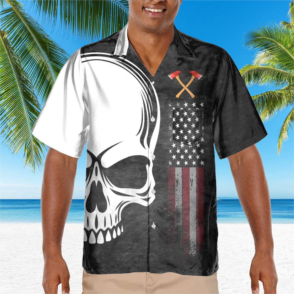 Awesome Firefighter- AOP Pocket Hawaiian Shirt - grunx260804-0122
