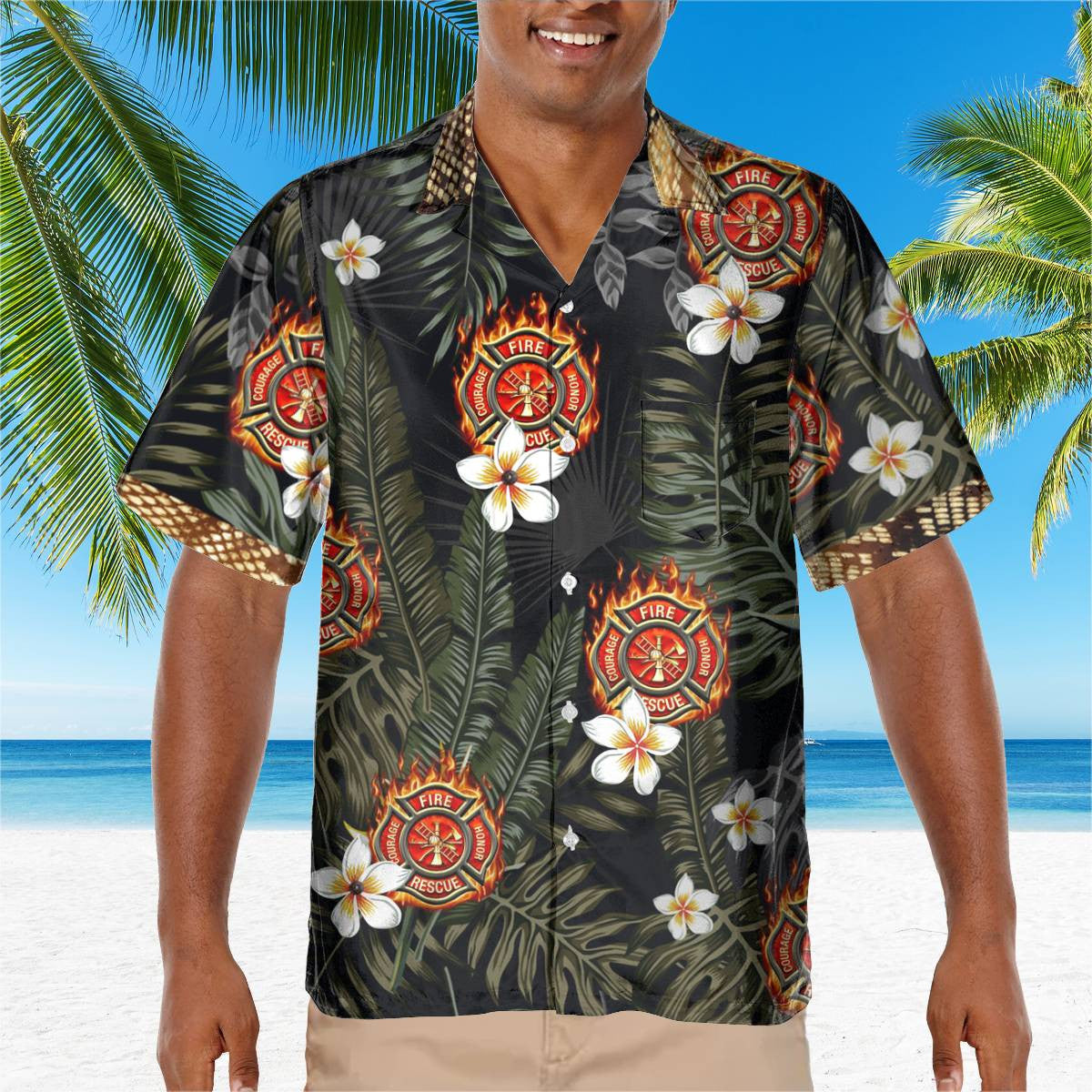 Awesome Firefighter - AOP Pocket Hawaiian Shirt - grunx260804-0123