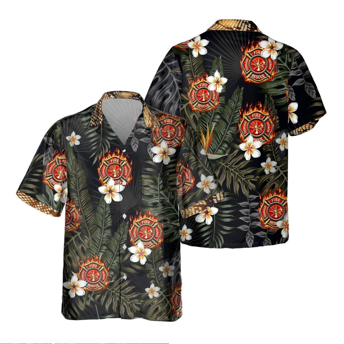Awesome Firefighter - AOP Pocket Hawaiian Shirt - grunx260804-0123