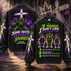 3 Things I Don't Like – Purple & Green Skeleton Sweatshirt