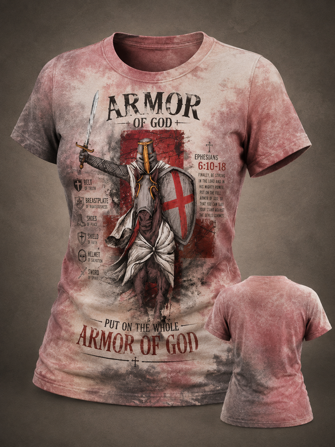 Vintage Templar Knight Christian Ephesians 6:10-18 T-Shirt